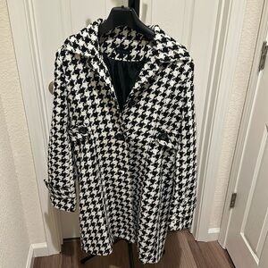 Houndstooth Pea Coat